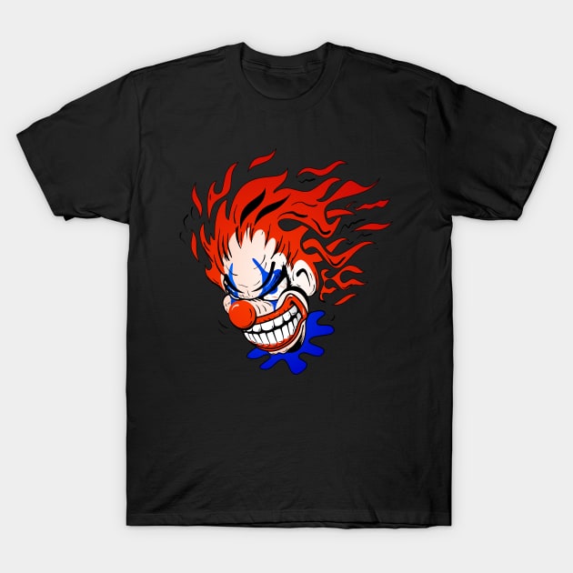 Psycho Crazy Clown Cartoon T-Shirt by hobrath